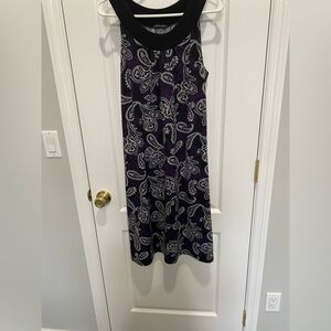 Chic Black and Purple Paisley Maxi Skirt
